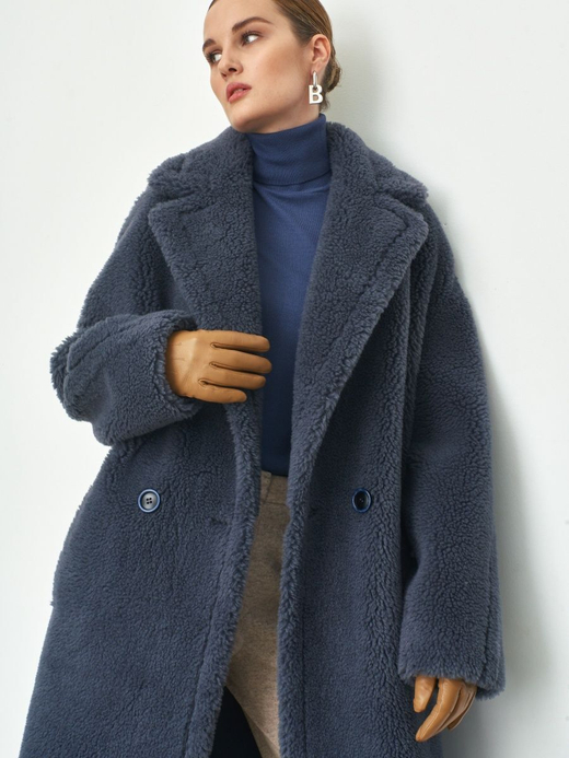 Шуба чебурашка женская из эко-меха, темно-серая, SilverFox