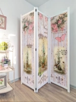 Ширма из массива дерева "Птички" 180см