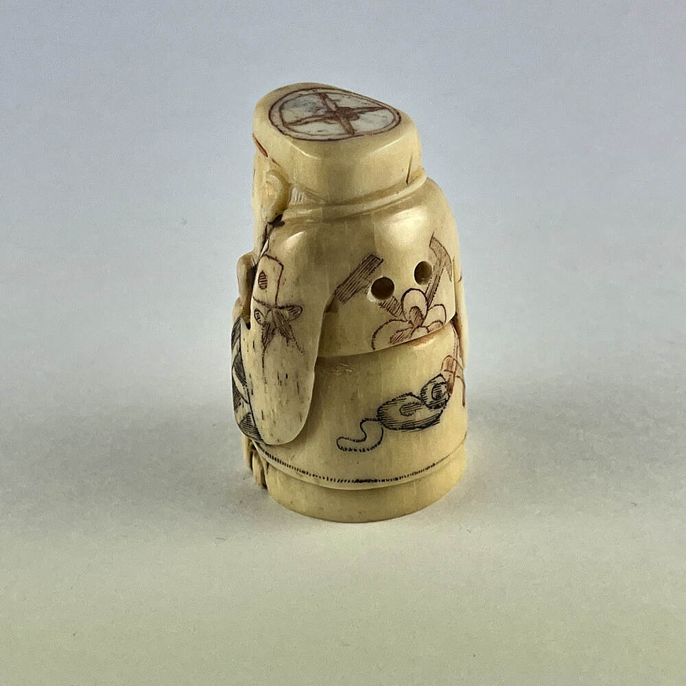 Статуэтка нэцкэ Дзюродзин с тростью и тыквой-горлянкой