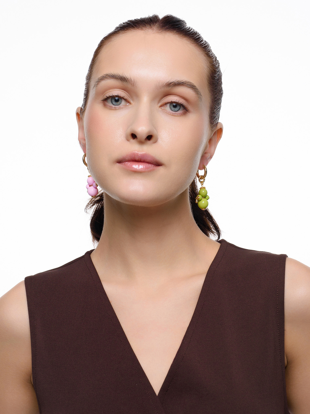 Моносерьга "Nevalyashka" pink Gold