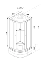 Кабина CM101 душевая PARLY (100х100х215)