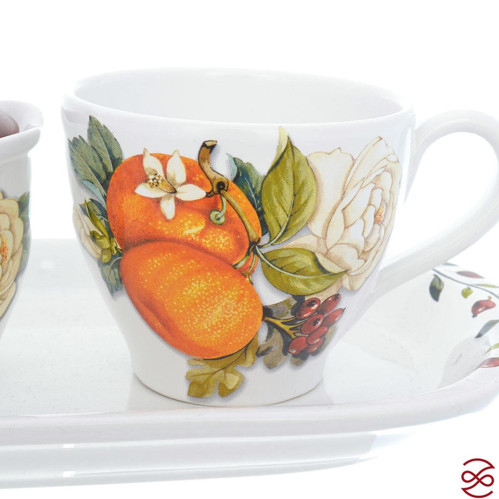 Набор для завтрака NUOVA CER 4 предмета (2 кружки + сахарница с крышкой на подставке)