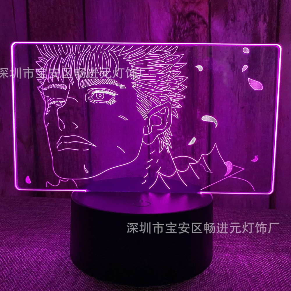 Акриловый светильник на черной подставке "Берсерк - Гатс"