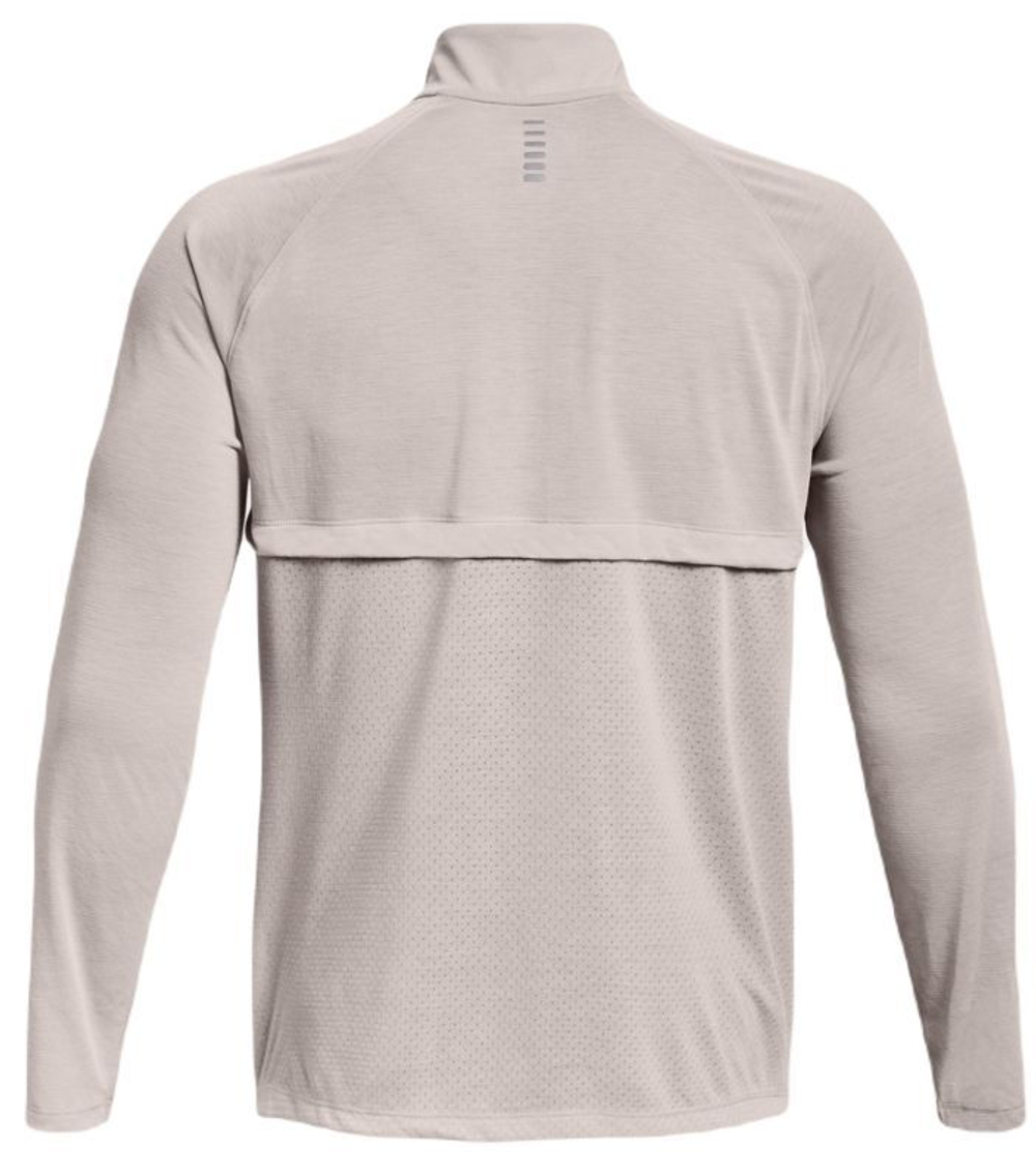 Мужская теннисная футболка теннисная Men's UA Streaker Run 1/2 Zip - ghost gray/reflective