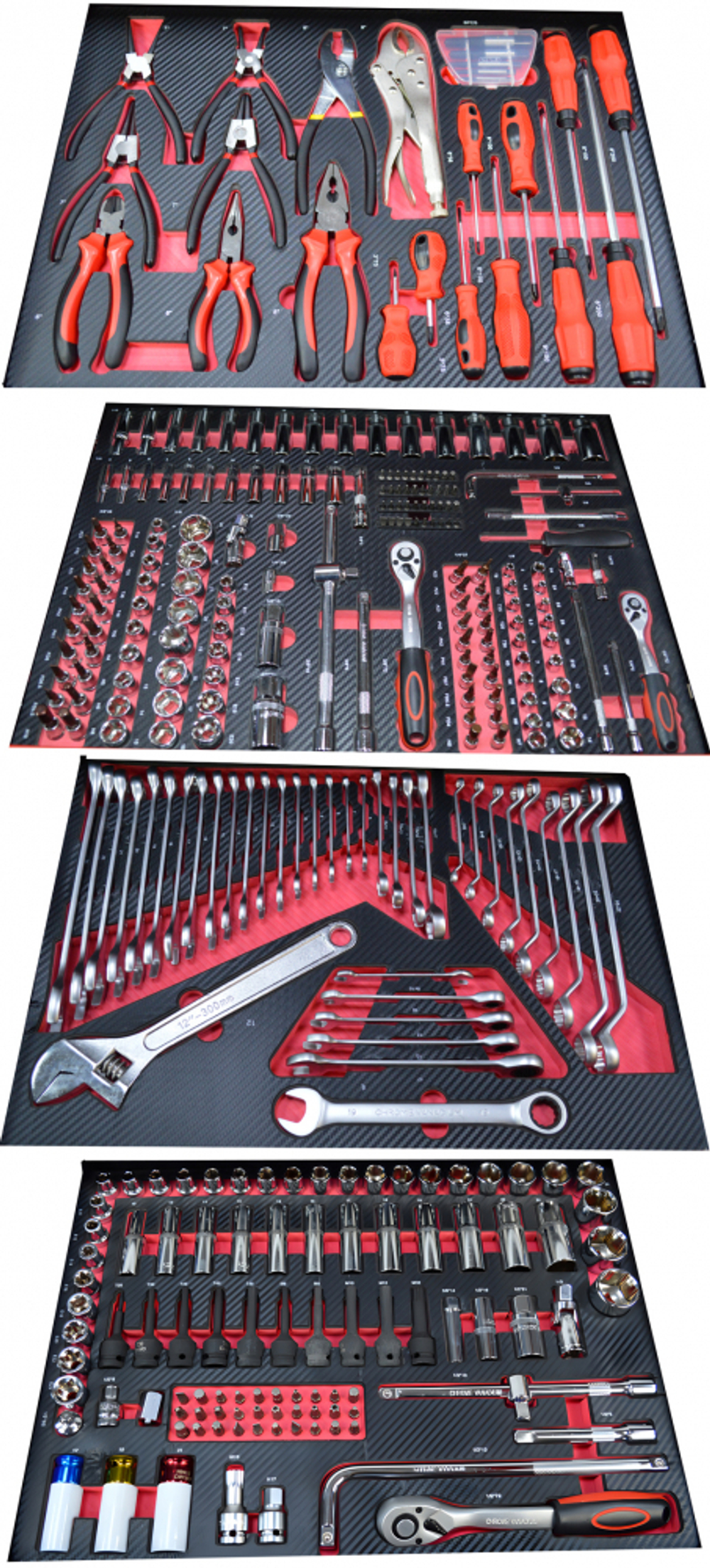 Инструментальная тележка с инструментом GW-7ST2 Blue (Great Wolf, 324поз), 7 ящиков, увеличенные колеса с тормозом, ЦЗ