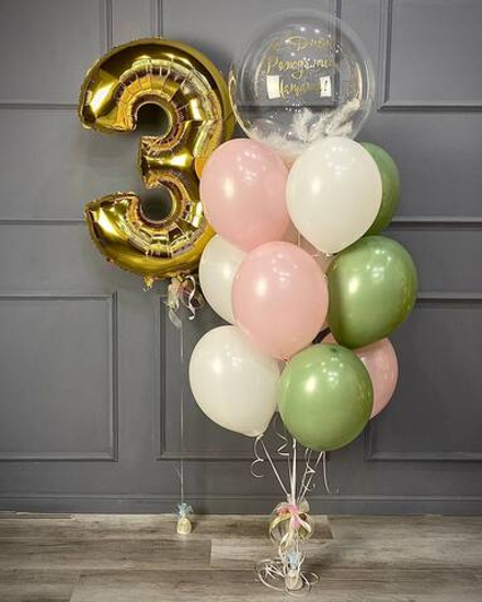 Композиция с цифрой "Розовая оливка"