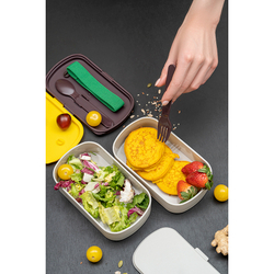 Ланч-бокс с приборами 1л Smart Solutions Food Time серый