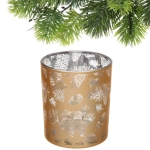 Подсвечник «Зимняя хвоя» 8,5*10 см, Золото