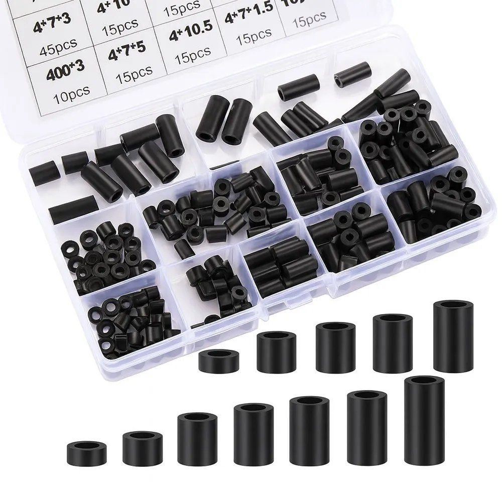 Набор нейлоновых изолирующих стоек (проставок/бочонков) М3 и М4, в комплекте 320 шт