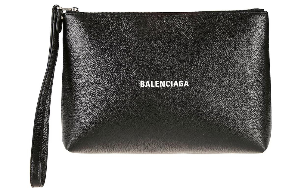 Balenciaga Logo Cash Pouch Black