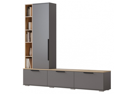 Готовая гостиная Woodville Филеста графит, дуб вотан комплектация 1