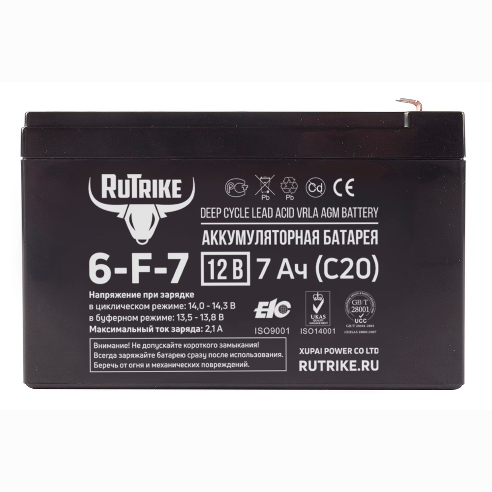 Аккумулятор RuTrike 6-F-7 (AGM)