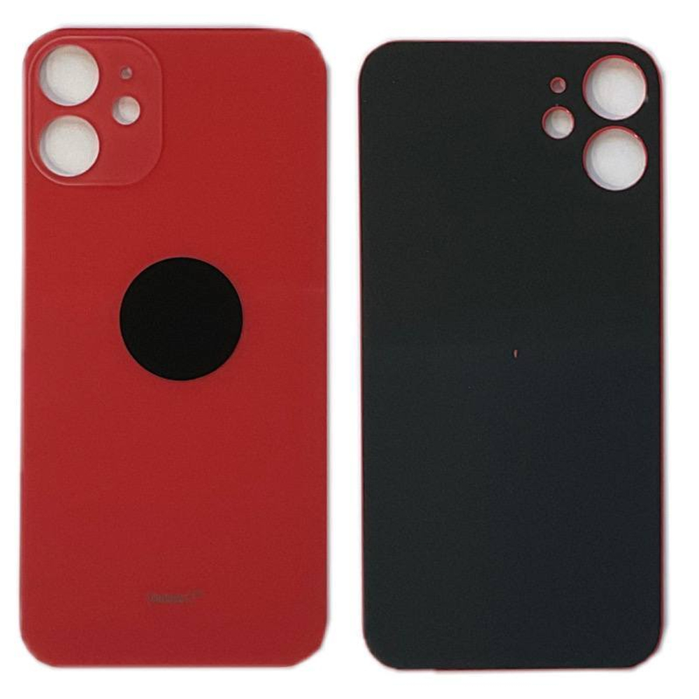 Задняя крышка для Apple iPhone 12 mini Красный (стекло, широкий вырез под камеру)