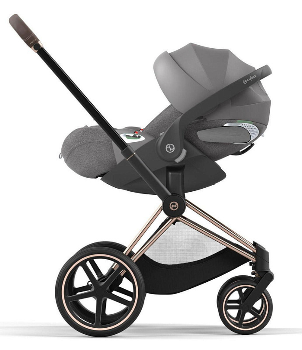 Коляска 3 в 1 Cybex Priam IV Rosegold complete и автокресло Cloud T i-Size Mirage Grey Plus Peach Pink