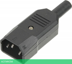 Вилка Lanmaster IEC 60320 C14 10A 250V разборная черная