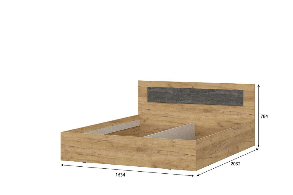 Спальный гарнитур МСП-1 (Дуб золотой/Камень темный) 1600