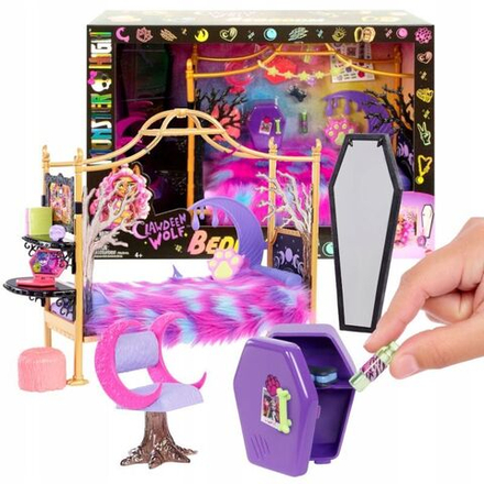 Мебель для кукол Mattel Monster High - Спальня Клодин Вульф, комплект с мебелью - Монстр Хай HHK64