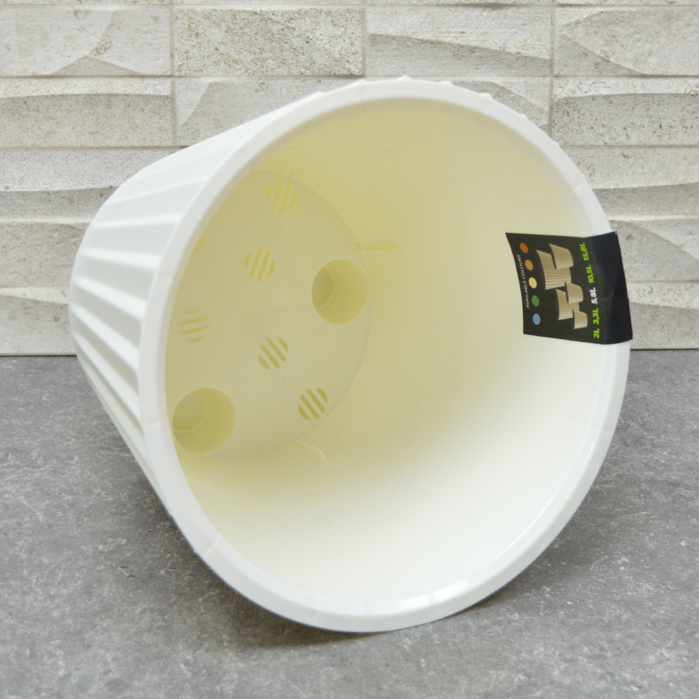 Горшок цветочный Sand 5,8л d230мм c дренажной вставкой, белый