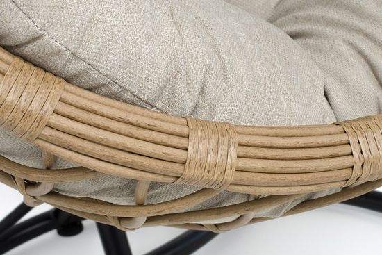 "Венеция" подвесное кресло-кокон из искусственного ротанга, цвет соломенный с бежевой подушкой