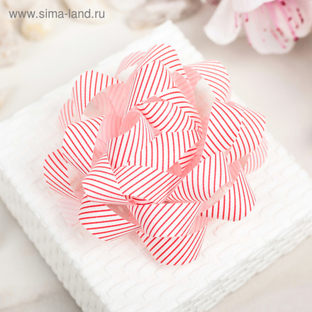 Бант-звезда №7,5 красно-белые полоски