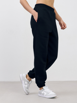 Брюки женские с начесом (черный)