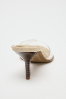 ZARA ВИНИЛОВЫЕ БОСОНОЖКИ, СВЕТЛО-БЕЖЕВЫЙ