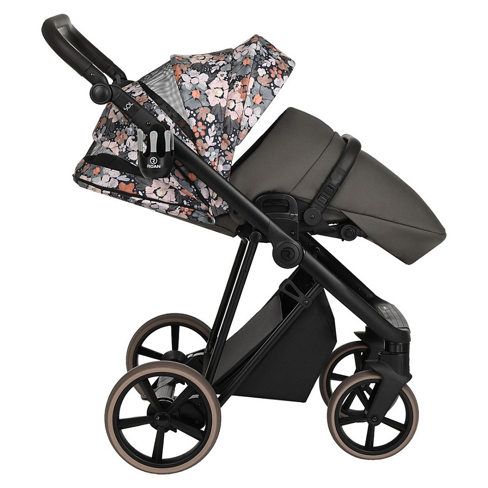 Детская коляска Roan Sol Flowers 2 в 1 RSF/5003 Forest Clearing/Black