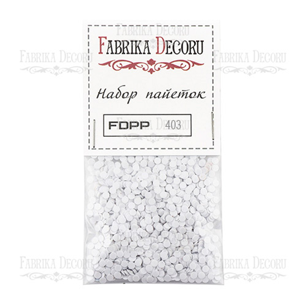 Набор пайеток №403, 4мм, белый цвет, Fabrika Decoru