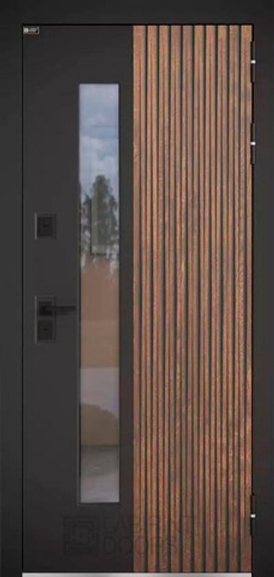 Входная дверь для улицы со стеклопакетом - 1066