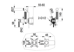 Гигиенический душ Boheme Eterna 177-CR С ВНУТРЕННЕЙ ЧАСТЬЮ, со смесителем, CHROME