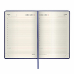 Ежедневник недатированный А5 (138х213 мм) BRAUBERG "Imperial", под гладкую кожу, 160 л., кремовый блок, темно-синий, 123413