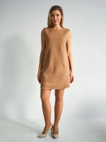 Платье сарафан офисное замшевое А силуэт с лампасами