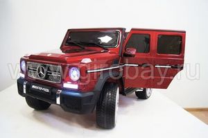 Детский электромобиль River Toys Mercedes-Benz-G65-AMG красный фото №4