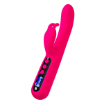 Ярко-розовый вибратор с клиторальной стимуляцией 23,5см ToyFa eroTEQ Rablock 593003