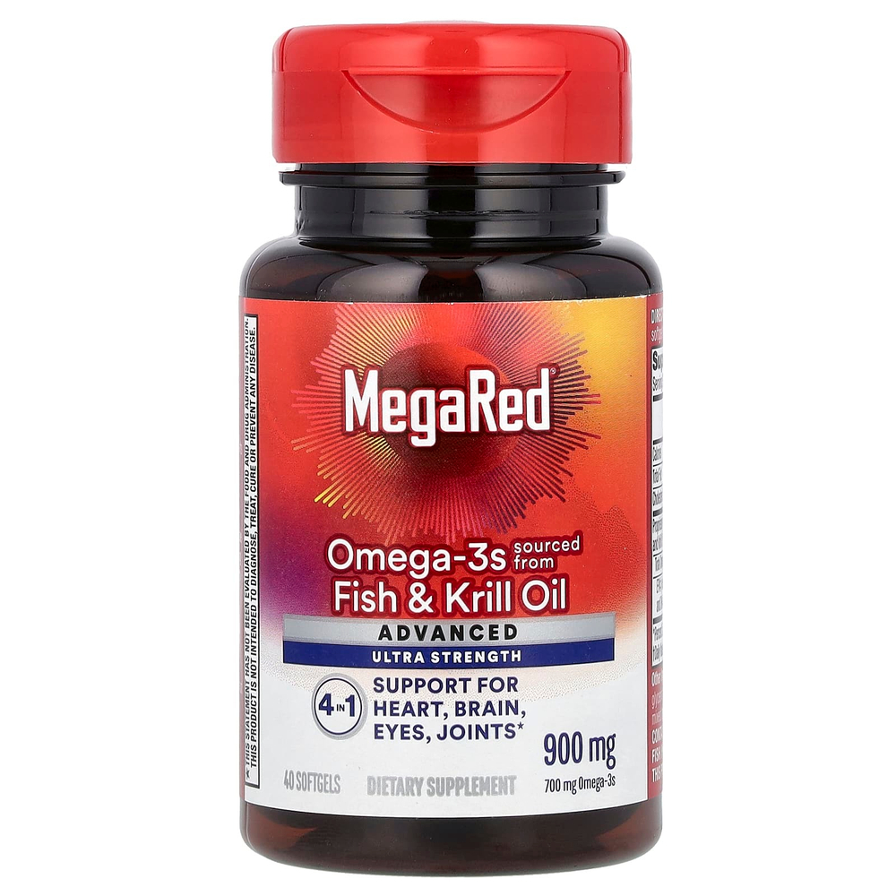 Schiff, MegaRed®, улучшенный комплекс омега-3 4 в 1, сверхсильный эффект, 900 мг, 40 мягких таблеток