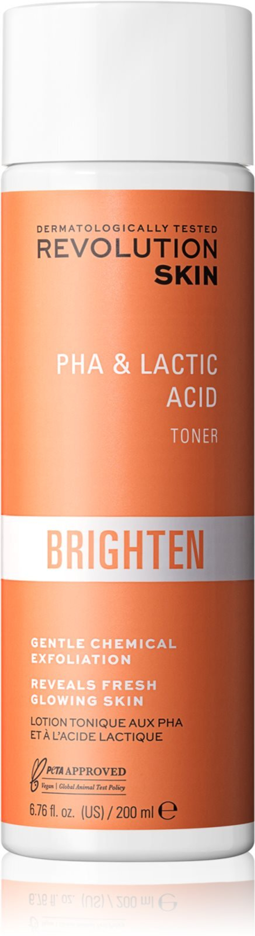 Revolution Skincare Brighten PHA & Lactic Acid - Мягко отшелушивающий тоник для сухой и чувствительной кожи /   200  ml  / GTIN 5057566621441