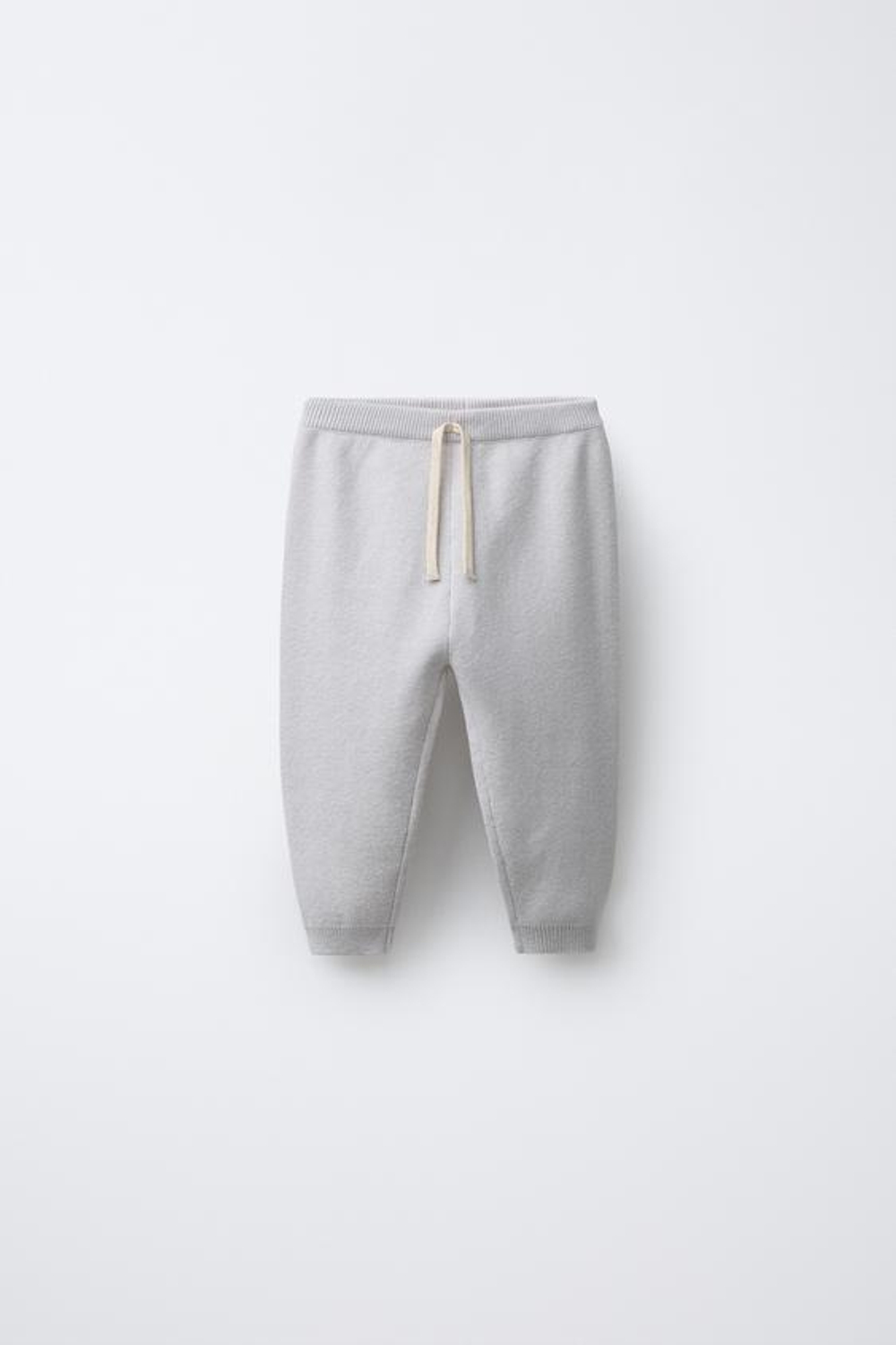 ZARA ТРИКОТАЖНЫЕ БРЮКИ-ДЖОГГЕРЫ, СВЕТЛО-СЕРЫЙ