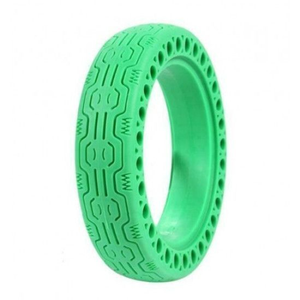 Покрышка плоская 8 1/2*2 (Литая) зеленая для электросамоката Xiaomi M365