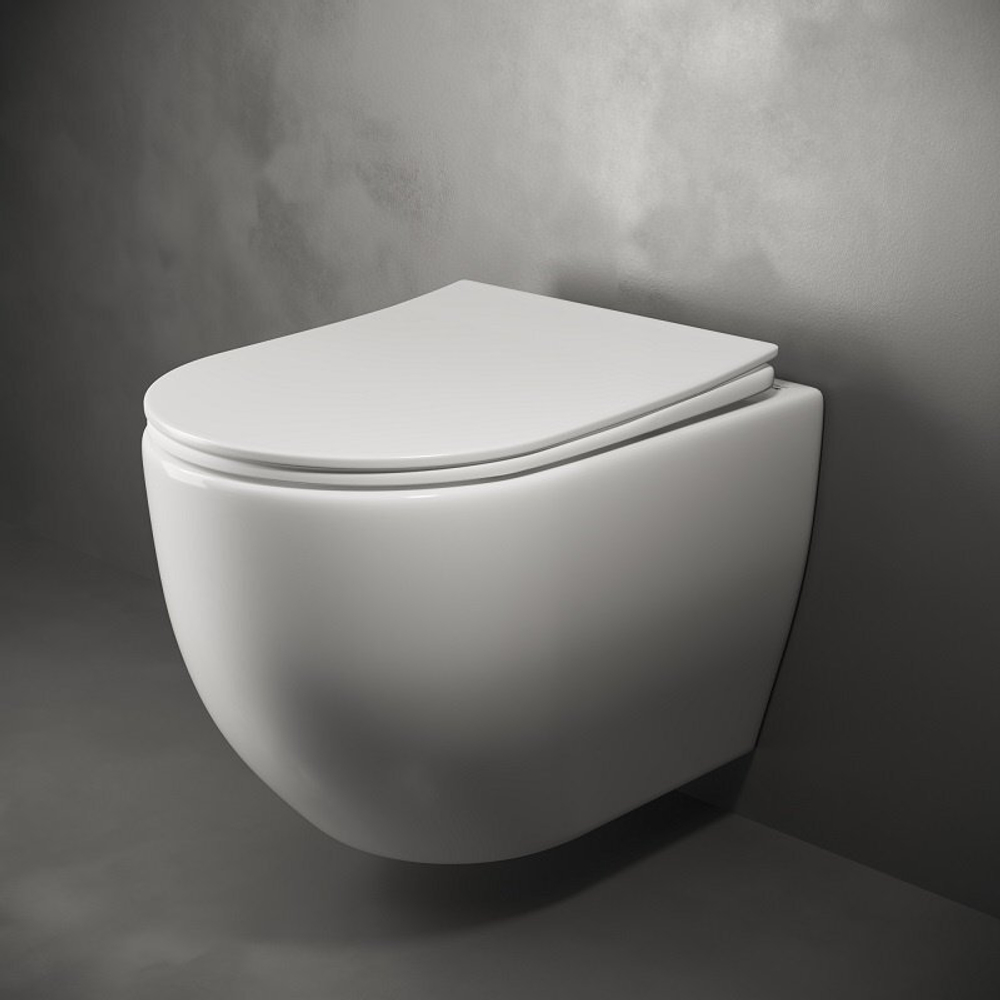Комплект подвесной безободковый унитаз Ceramica Nova Mia Rimless CN1805 с ультра-тонким сиденьем SoftClose + инсталляция Geberit Duofix 458.124.21.5 с кнопкой, хром глянцевый