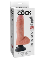Вибратор King Cock 8" Vibrating Cock with Balls - Flesh Pipedream 540721PD