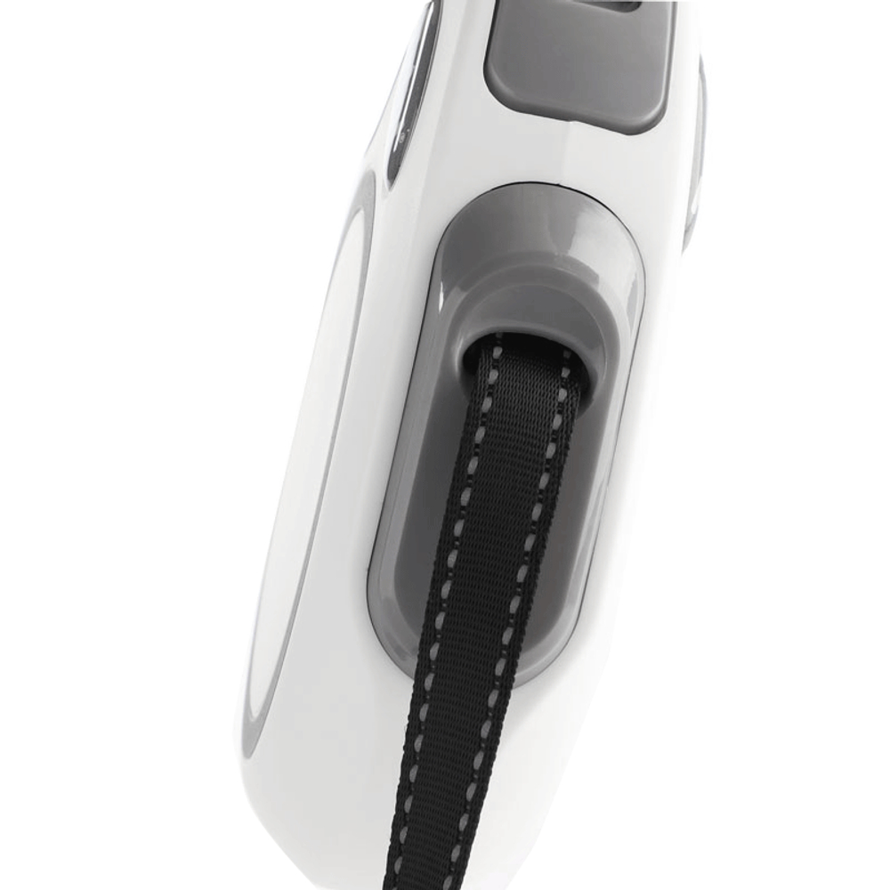 Поводок-рулетка для собак Urban M, 5м до 25кг, лента, белый, Triol