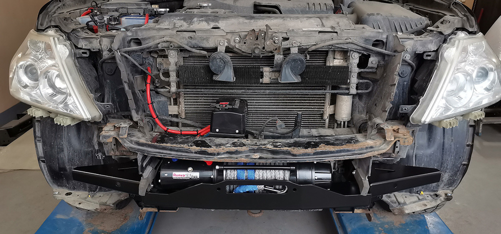 Площадка под лебёдку в штатный бампер Nissan Patrol Y62 2010+ РИФ