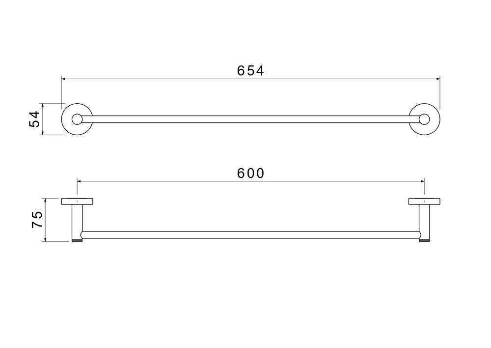AQ4114BGM ЕВРОПА полотенцедержатель 600 мм, оружейная сталь