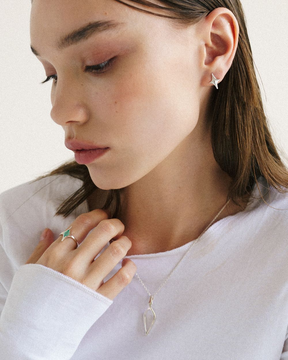 Кольцо Mar с зеленым опалом