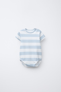 ZARA БОДИ В ПОЛОСКУ, ГОЛУБОЙ