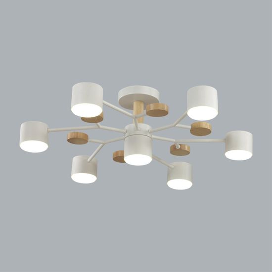 8195/7C COMFI LN25 262 белый, металл/дерево/пластик Потолочный светильник LED GX53 7*9W 220V RONDO