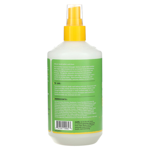 Alaffia, ежедневный спрей для расчесывания волос с кокосом, для всех типов волос, 355 мл (12 жидк. унций)