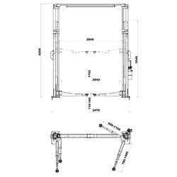 KraftWell (KRW4.2EA) Подъемник двухстоечный г/п 4200 кг электрогидравлический