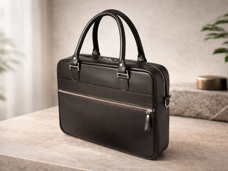Деловая сумка из натуральной кожи "Alverio Brown"