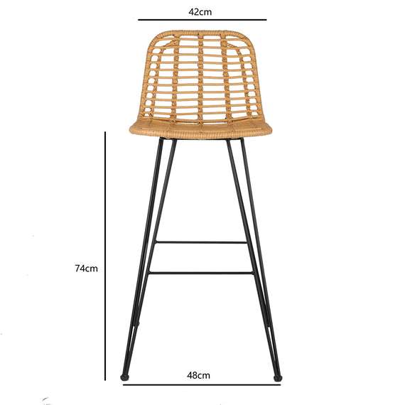 Барный стул Vetle Flat, светлый ротанг